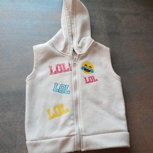 Face Lol Emoji Hooded Vest for 24 month old